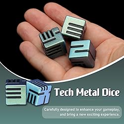 D6 Metal Dice, 16mm 6 Sided Dice Set, ZHOORQI
