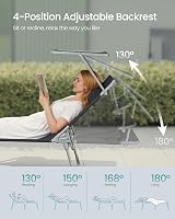 SONGMICS Sun Lounger with Headrest and Parasol Black GCB192B01 view 4