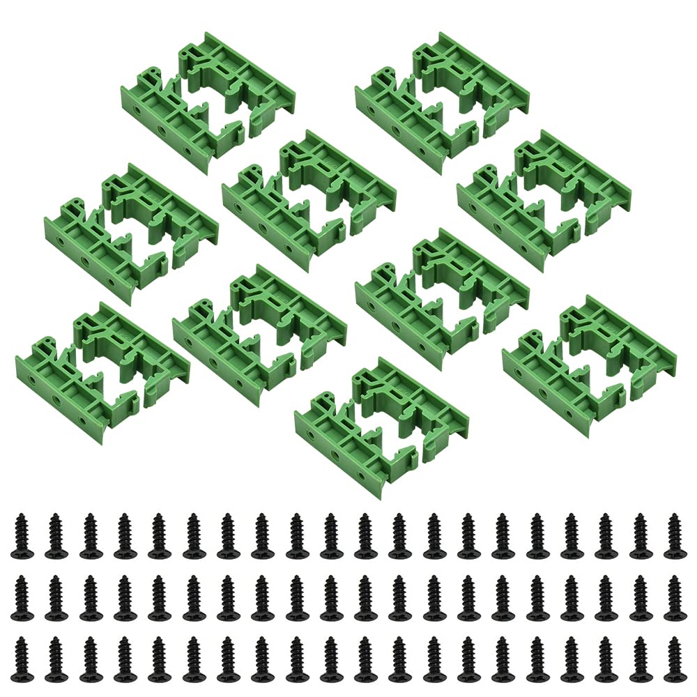 VOANZO 10Pair DIN Rail Clip DIN Rail Mounting Adapter for PCB DIN C45 Rail Circuit Board Mounting