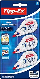 Tipp-Ex Tippex Mini Pocket Mouse White Pack of 3 Correction Tape Rollers