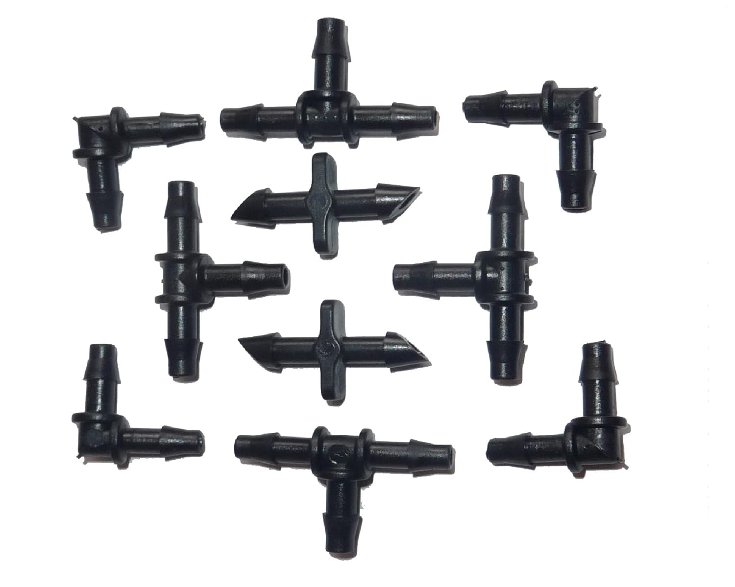Micro irrigation pipe fittings mixed pack of 10 4mm barbed connectors