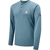 VANLENS FR Shirts for Men Light Weight Flame Resistant Henley Shirts Long Sleeve Shirts HRC2/CAT2 6.5oz 100% Cotton