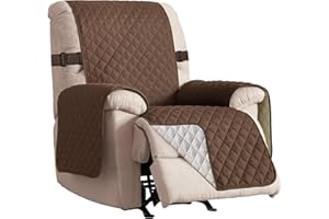 ROSE HOME FASHION RHF Oversized Recliner Chair Covers for Reclining Chair Reversible Recliner Cover for Large Recliner Quilted Sofa Slipcover Furniture Protector for Dogs (30'' Recliner-Oversized: Chocolate/Beige)