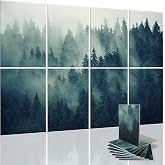 Art3d Acoustic Wall Panels, 48 x 32 in Set, 8-Pack Decorative Wall Art | UV-printed polyester, helps reduce echo, sound absorbing decor for living room, bedroom, office, studio and gaming room