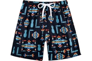 ALISISTER Boys Swim Trunks Toddler Beach Shorts Boardshorts Pockets Elastic Drawstring 5-14 Years Old