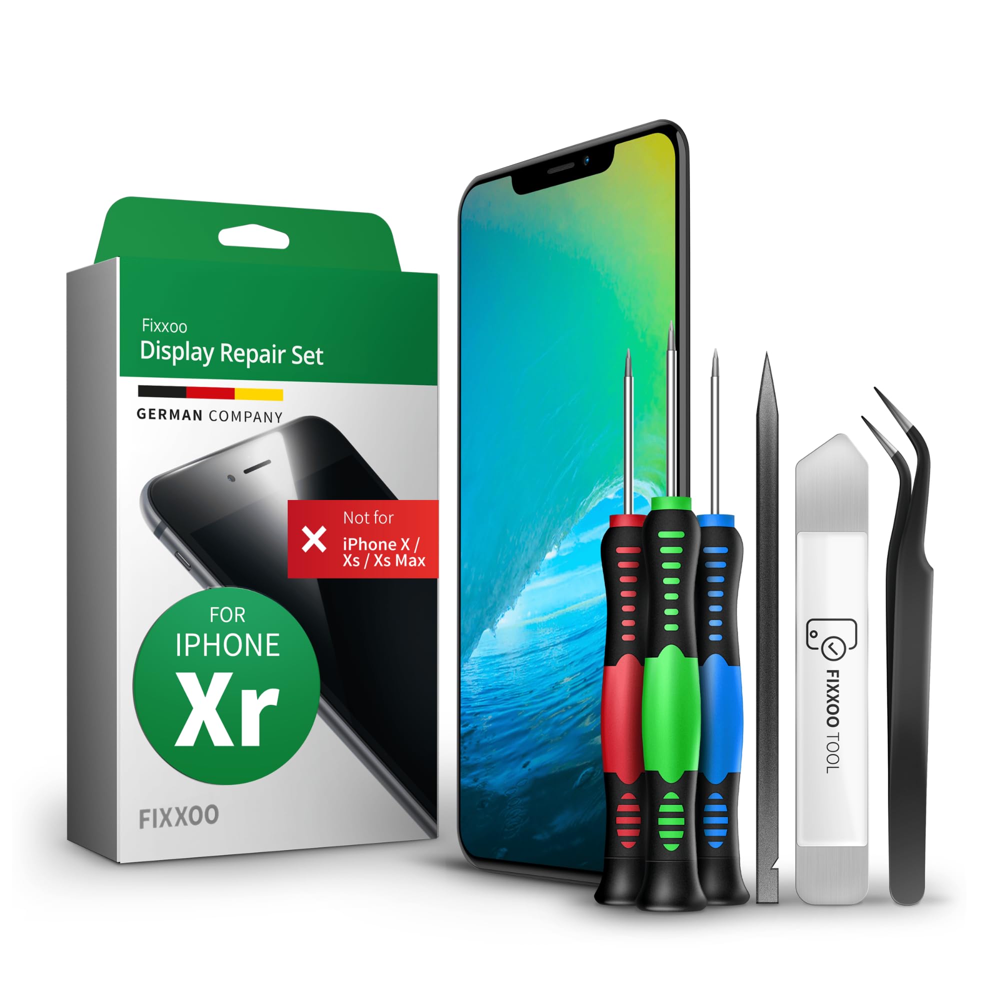 GIGA Fixxoo iPhone XR Screen Replacement Complete Kit Black LCD; with TouchScreen, Retina Display Glass, Camera & Proximity Sensor - Easy Repair Guided Installation DIY