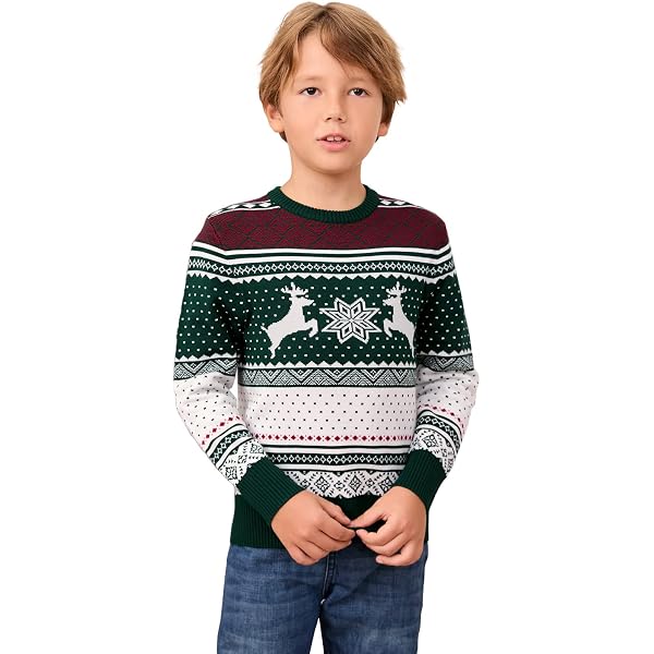 Miessial Women's Knitted Christmas Pattern Sweater – Cozy Crewneck Long Sleeve Pullover With Holiday Designs