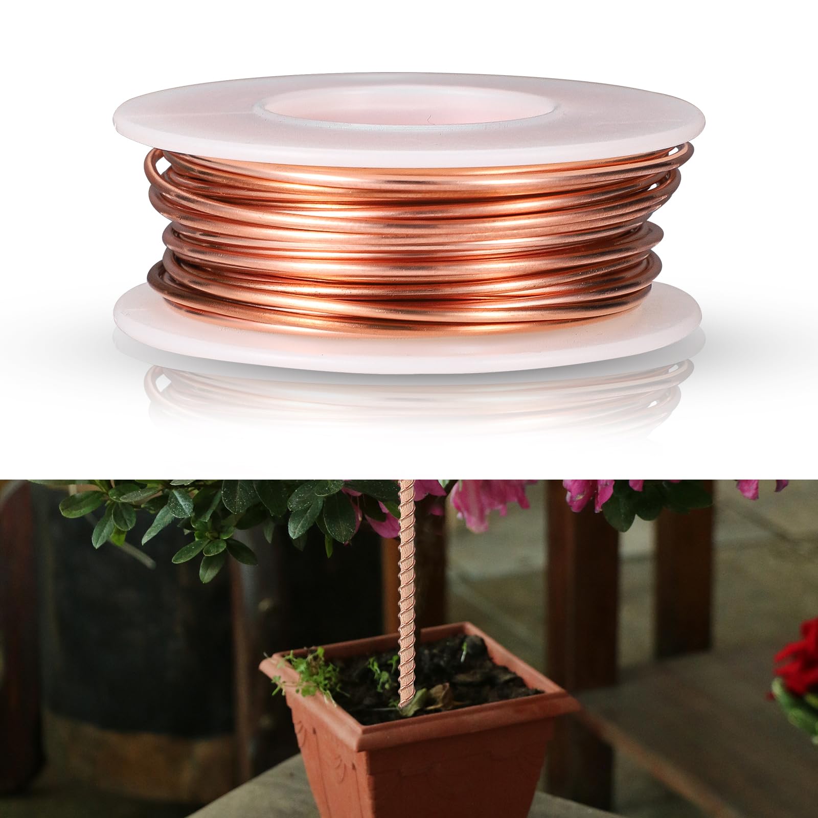 lasuroa 32 Feet Electroculture Gardening Antenna, Pure Electroculture Gardening Copper Wire 16 Gauge 99.9% Soft Copper Wire for Growing Plants and Vegetables