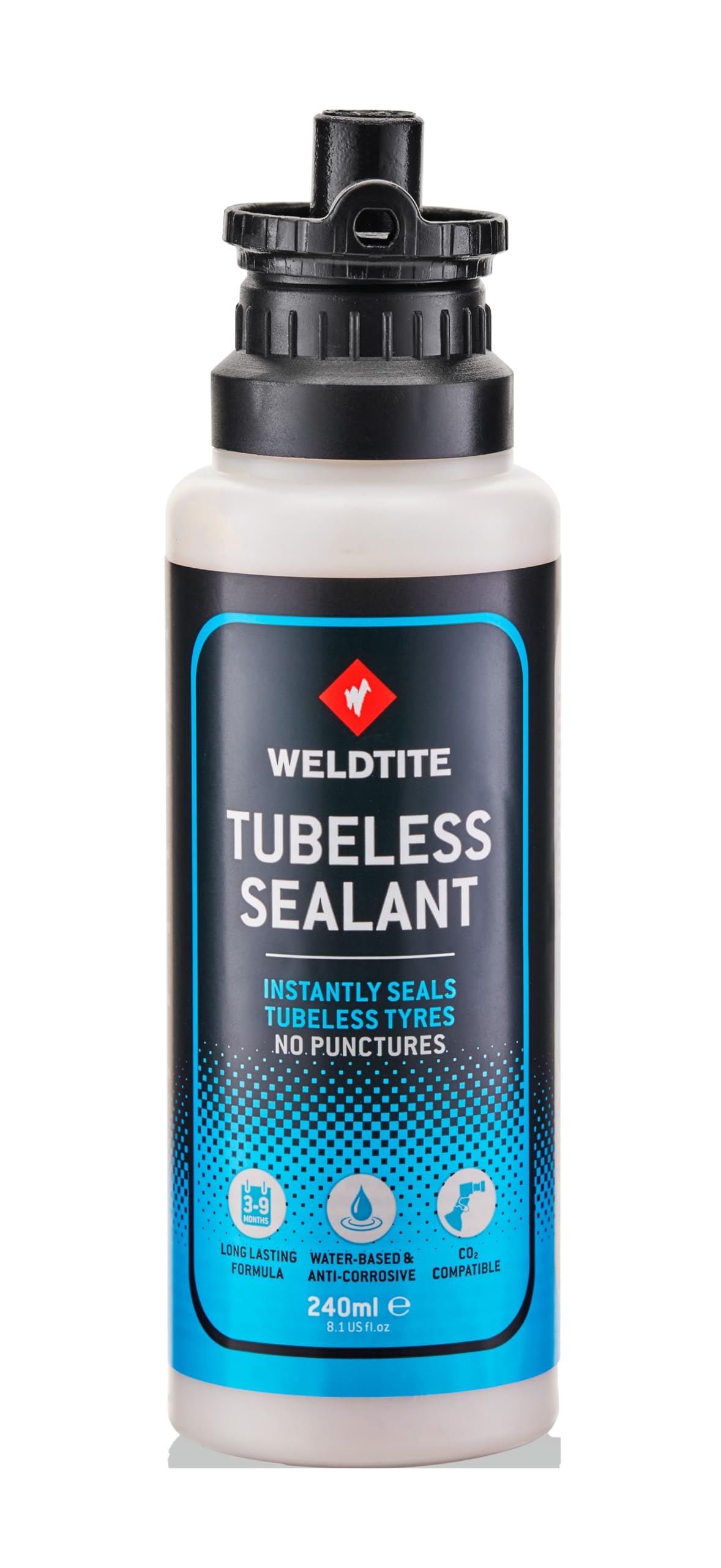 WELDTITE Tubeless Sealant - Instantly Seals Tubeless Tyres - Suitable for Freezing Conditions, 240 ml
