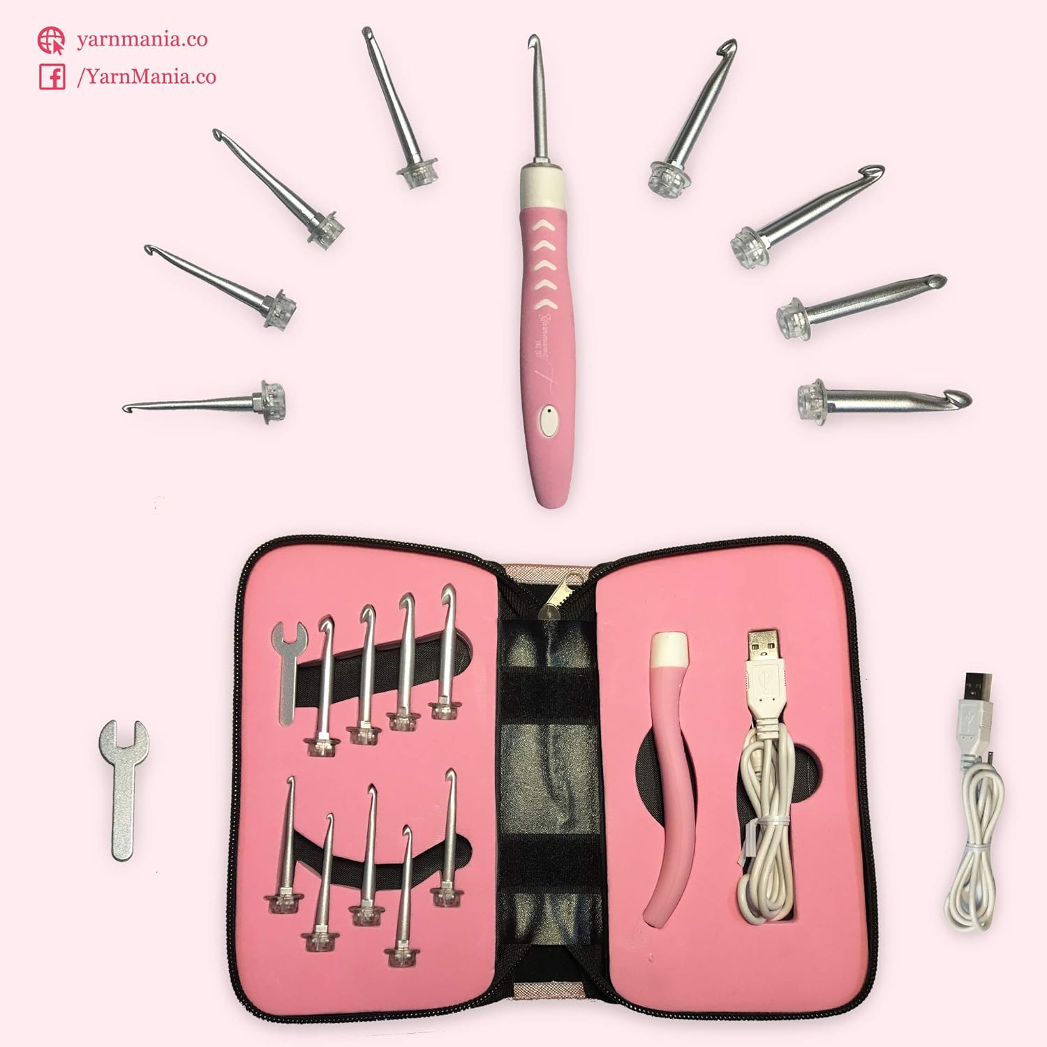 [2nd Gen] Yarn Mania Aiyana Crochet Hooks Light Up Crochet Hooks w/ 9