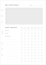 Filofax A5 Minimal Wellness Tracker Refills 56 Sheets 80gsm White view 3