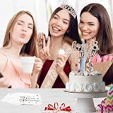 Amosking 18th Birthday Decorations Kit Rose Gold Sash Tiara Cake Topper Candles view 9