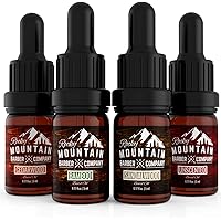Beard Oil Sample Size Pack - Canadian Made - 4 Unique Beard Oil Varieties (5 ml each) - Cedarwood, Sandalwood, Bamboo & Unsce