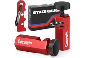 Red Cocowin Tall Stair Gauges for Framing Square with Holder and Carabiner Stair guages Knobs Tool for Circular Saw Metal Sta