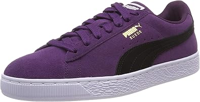puma black and purple shoes