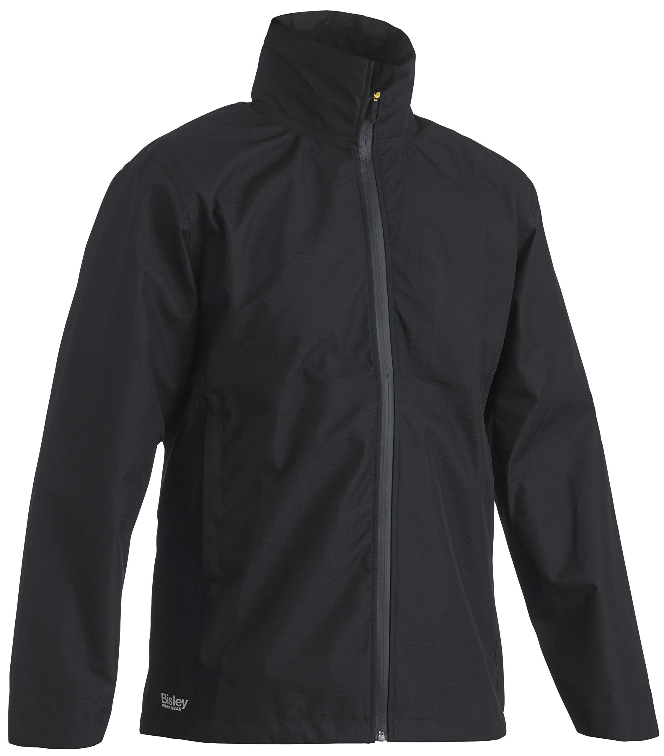 Bisley Workwear UKBJ6926_BBLK Ripstop Lightweight Waterproof Rain Jacket with Hood 166GSM - Black, 2XL
