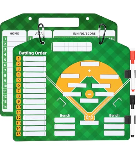 30 Aimants Tableau Entraîneur + 2 Marqueurs | Étiquettes Effaçables Pour Baseball, Softball, Organisation