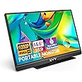 KYY Portable Monitor Latest 15.6'' FHD 1080P USB-C HDMI Laptop Monitor w/Smart Cover Bag & Dual Speakers, External HDR Computer Screen, Travel Gaming Monitor for PC MAC Phone Xbox PS4/5 Switch