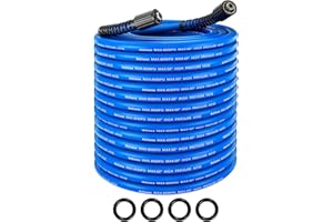 Heliwoo Pressure Washer Hose 50 FT x 1/4", Upgrade Kink Resistant Pro-Flexible Electric Power Washing Hose, 4000 PSI Replacement Extension Hose