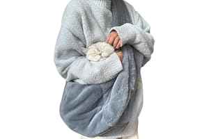 Pet Plush Sling Carrier Bag for Cats Dogs Puppy Winter Shoulder Bag Kitten Dog Outdoor Furry Cross Body Bag with Pocket Hand 