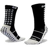 Trusox 3.0 Thin Grip Socks, Made in the USA, Non Slip Grippy Soccer Crew Socks for Unisex with Grip for Football & Soccer