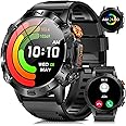 ESFOE Smart Watch for Men(2 Straps),1.43" AMOLED Screen Fitness Tracker with 5ATM Waterproof,126+ Sports Modes,24H Heart Rate/SPO2/Sleep Monitor,Rugged Tactical Military Smartwatch for iOS Android