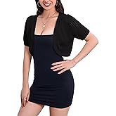 BeautyNee Women's Cardigan Sweaters Short Sleeve Shrug Knit Sweater Casual Open Cropped Cardigan