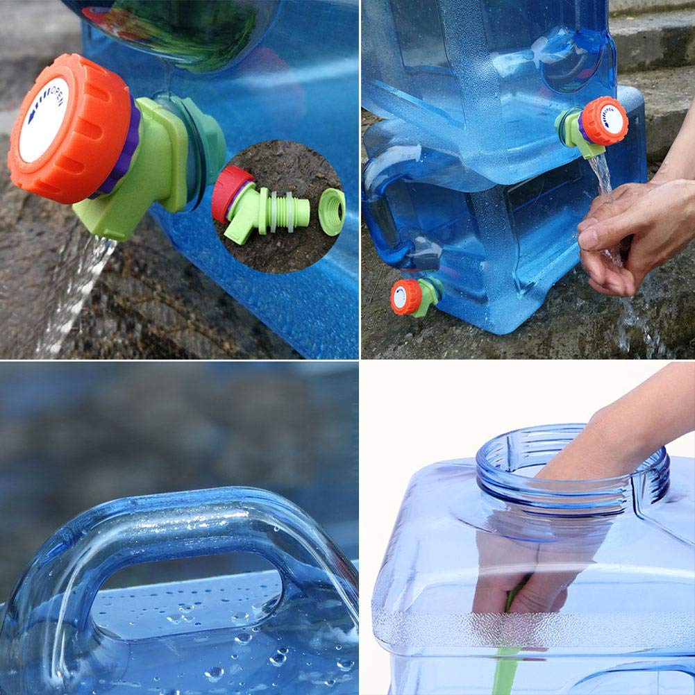 Tanica Acqua Portatile 8 Litri Con Rubinetto | Contenitore In Policarbonato Alimentare Per Campeggio E Viaggi | Blu - 2