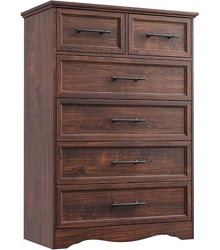Amazon.com: VVFLU Dresser for Bedroom Tall, Mid Century Modern 6 Drawer Dresser, Cherry Wood Chest od Drawer with Large Storage for Clothes, Vintage, for Living Room, Bedroom, Hallway : Home & Kitchen Amazon.com: VVFLU Dresser for Bedroom Tall, Mid Century Modern 6 Drawer Dresser, Cherry Wood Chest od Drawer with Large Storage for Clothes, Vintage, for Living Room, Bedroom, Hallway : Home & Kitchen