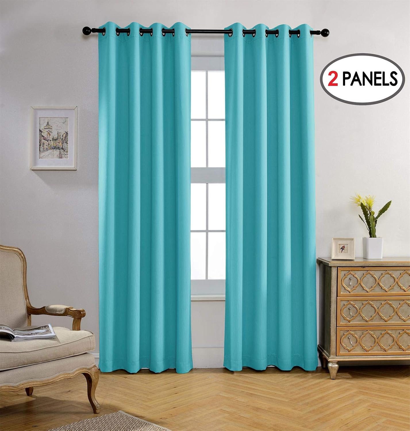 Amazon.com: MIUCO Blackout Curtains Room Darkening Curtains Textured