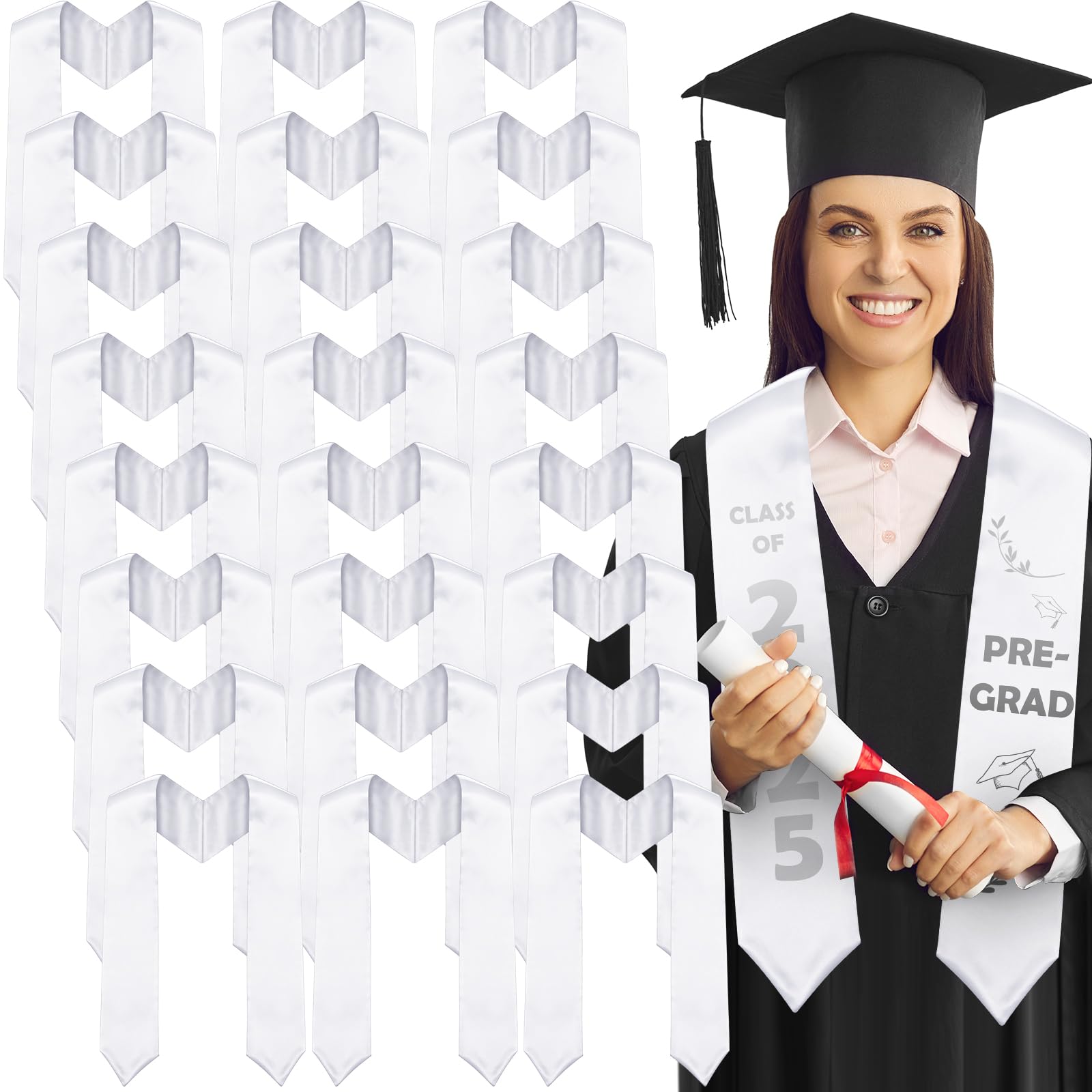 Pascliyna 24 Pcs Graduation Stole Class of 2025, 72” Unisex Adults ...