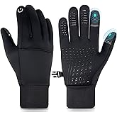 HOPSOOKEN Winter Gloves for Men Women Touch Screen Waterproof Fleece Warm Windproof Thermal Gloves for Running Cycling Driving Hiking