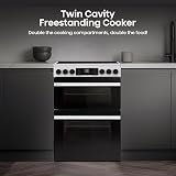 Hisense 60cm Electric Cooker Ceramic Hob White A Rated Double Oven 50L/80L view 4