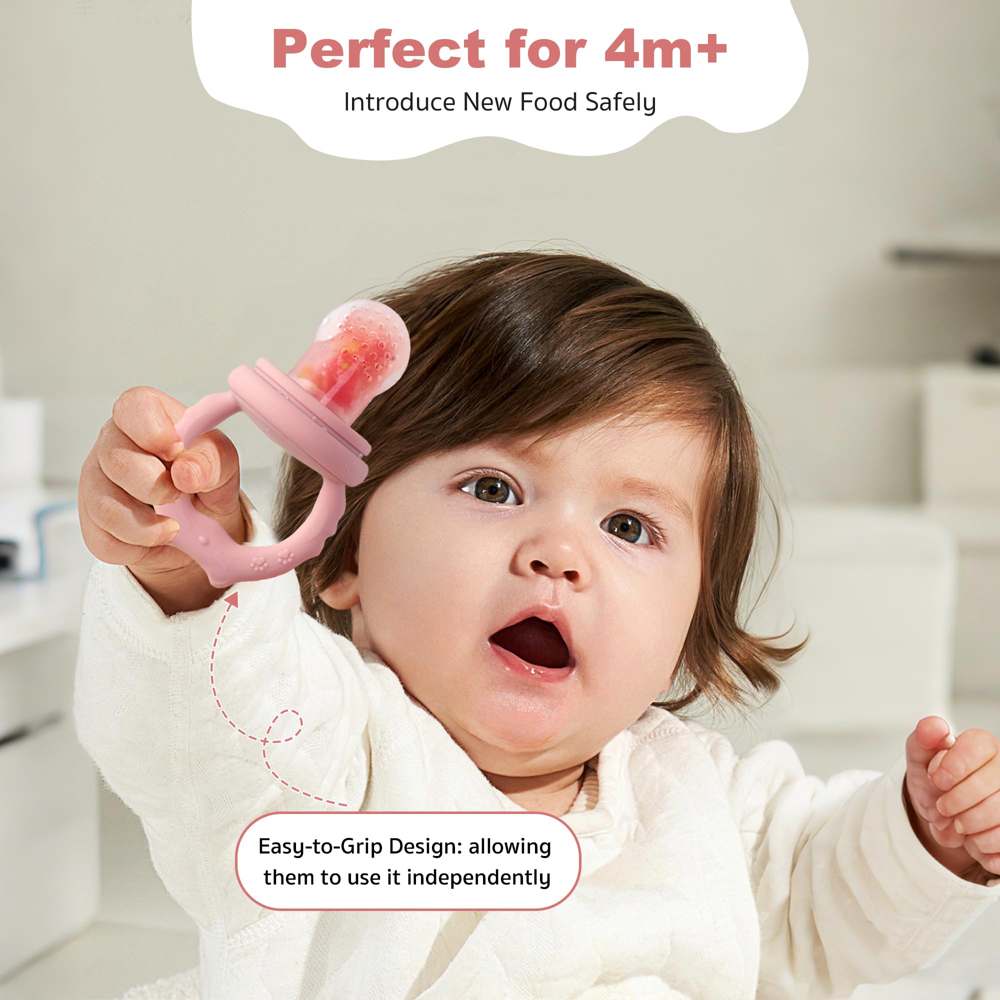 Fruchtsauger Baby | Fruchtsauger Baby ab 6 monate | SchnullerAufbewahrungsbehälter für Babynahrung Muttermilch Eiswürfel (Blue) 2