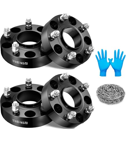 2 Black Hubcentric Wheel Spacers 1.5" Thick - 5x4.5 Bolt Pattern, Fits Mustang 2015-2022 & Explorer 2020-2022