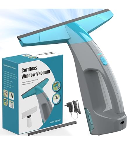 Window Vacuum Squeegee Cordless, Window Vac With Detachable Water Tank And Strong Suction Electric Window Cleaning Tool Shower Wall Mirror Glass Car Windshield