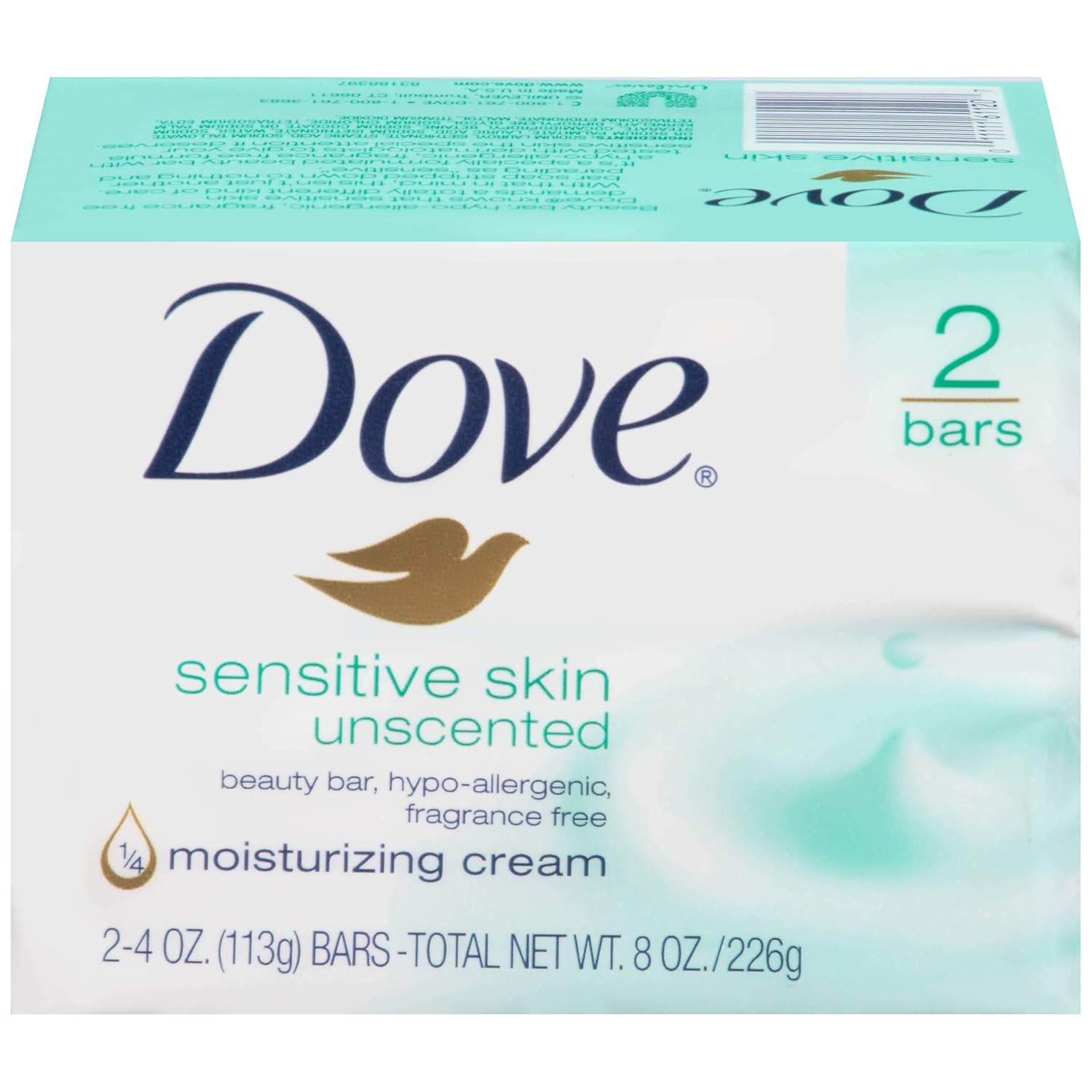 Dove Sensitive Skin Unscented HypoAllergenic Beauty Bar 4