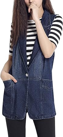 womens long jean vest