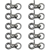 CRAFTMEMORE Lobster Claw Clasps Trigger Snap Hooks 1 1/4" x 1/2" Landyard Swivel Clip 10 Pack HO1 (Gunmetal)