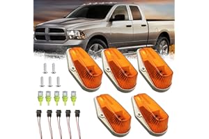 5PCS Cab Lights Compatible with 1973-1997 Ford F-150 F-250 F-350 F-450 F-550 Super Duty Pickup Trucks, Amber LED Roof Marker 