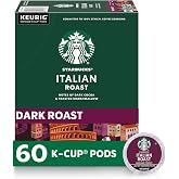Starbucks K-Cup Coffee Pods, Dark Roast Coffee, Italian Roast for Keurig Brewers, 100% Arabica, 6 boxes (60 pods total)