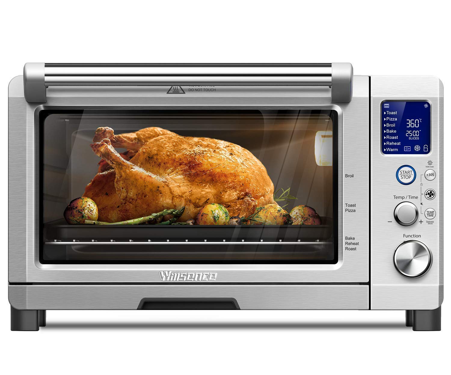 Willsence Toaster Oven Convection Countertop Oven Stainless Steel 4 Slice Digital LCD Display