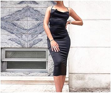 bodycon satin midi dress