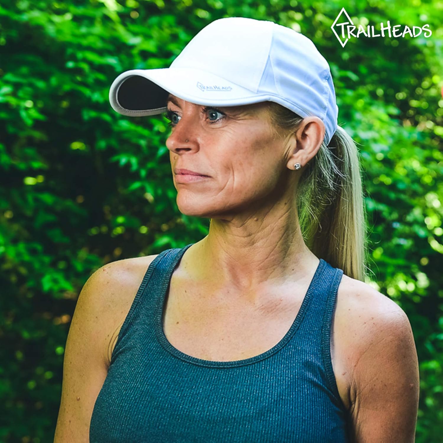 TrailHeads Women's Running Hat with UV Protection | UPF 50 Hats | Summer Hats for Women | Outdoor Hats (White): Clothing