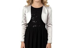 BlackButterfly Kids Satin Long Sleeve Bolero Childrens Girls Shrug
