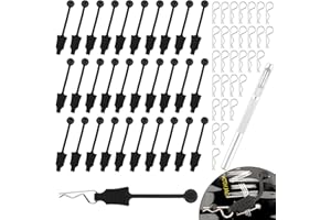 GDOOL 30 Pieces 1.0mm RC Cars Body Clips with Pull Tabs for Universal 1/14 1/16 1/18 SCX24 Remote Control Trucks & 1 PCS Hole Puncher Reamer for RC Body Shell Drills Tool