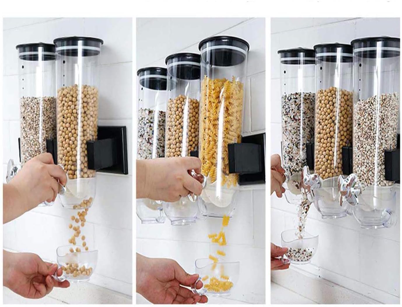 individual Dispensador de cereales montado en la pared doble y triple