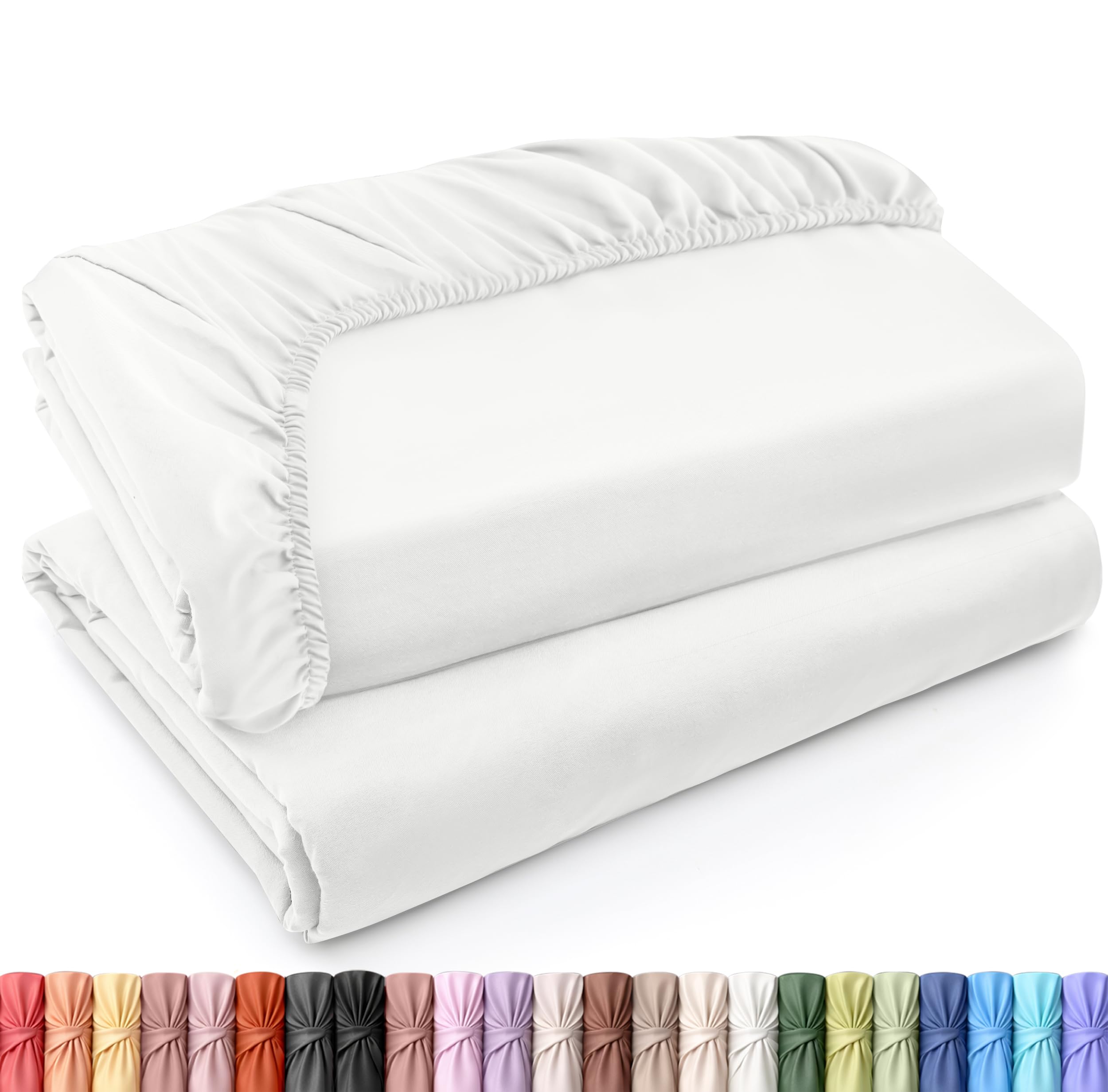 Utopia Bedding Crib Fitted Sheet for Babies – Soft Microfiber – 8-inch Deep Pocket – Shrinkage and Fade Resistant – Easy Care – for Boys and Girls – 1 Bottom Sheet (White)