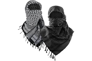 Luxns Military Shemagh Tactical Desert Scarf / 100% Cotton Keffiyeh Scarf Wrap for Men And Women