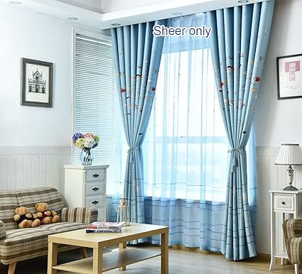 Amazon Com Wpkira Sheer Curtains Rod Pocket Cartoon Cute Fishes